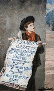 Augustus e.mulready A London Newsboy oil painting artist